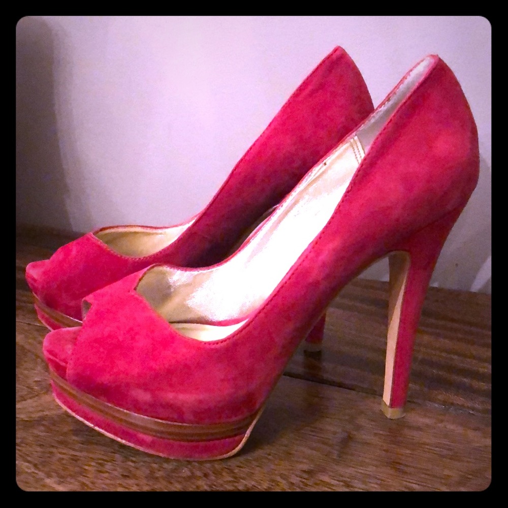 Pelle moda suede platform stilettos